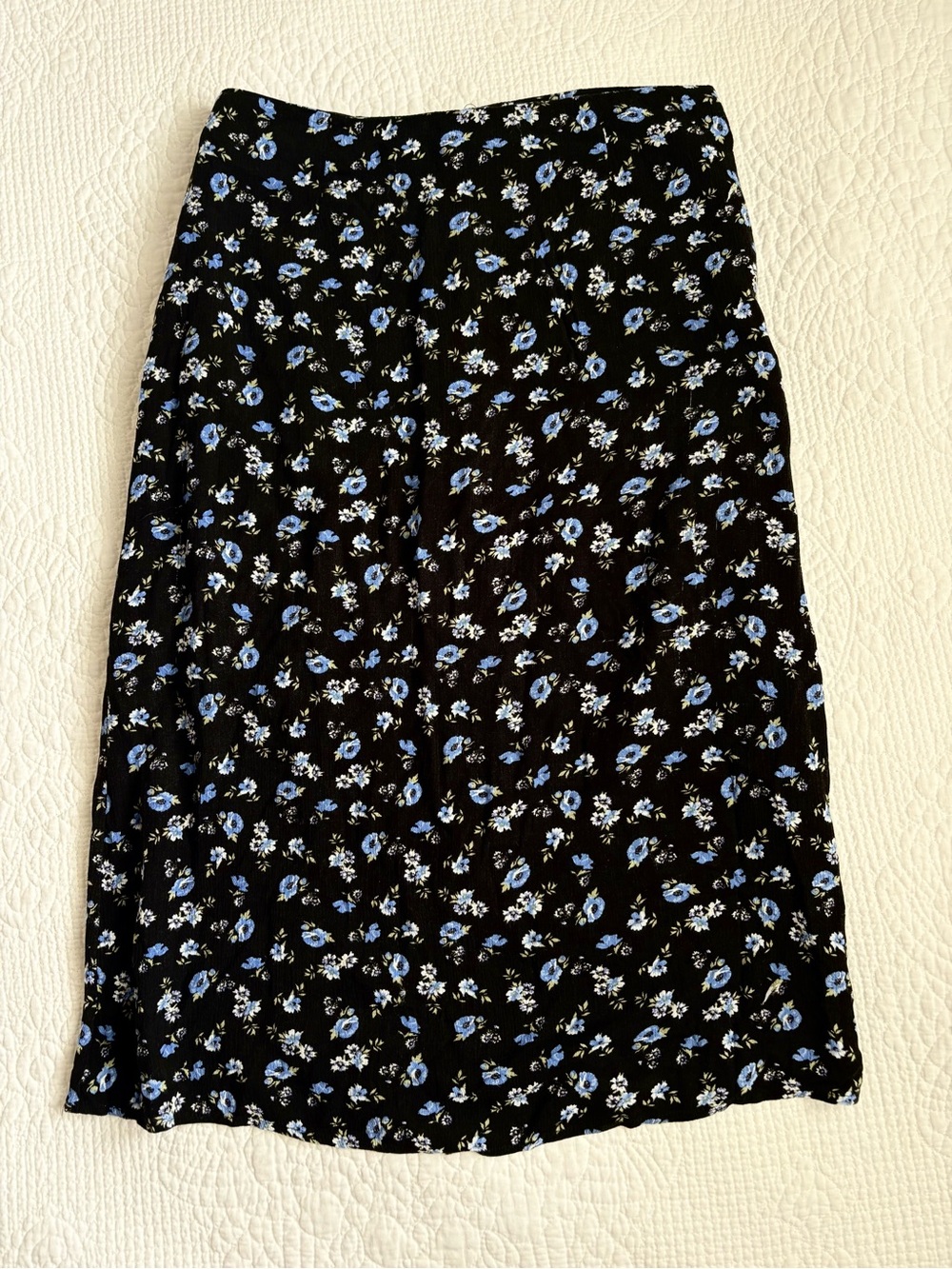 dELiA*s Dollskill Y2K Black and Blue Floral Midi Skirt